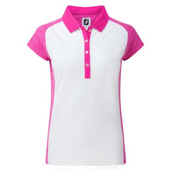 FootJoy Ladies Smith Piquet Cap Sleeve Shirt - White / Berry - main image
